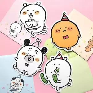 [문구/오피스] 담곰이 모양 카드 봉투 스티커 세트 4P 귀여운 편지지