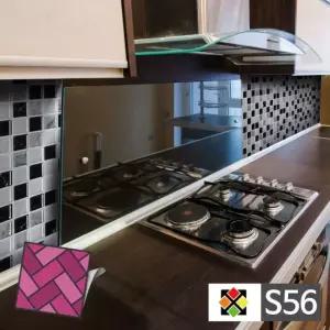 스티커타일 S56 랜덤바둑판 월타일 시트지타일 HWC668FB