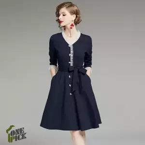 여친 오피스룩 러블리 심플 봄가을 드레스 OP1