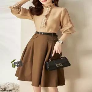 원피스 치마 여성 OL 블루프렌치 직업정장 미니셔츠+슬림핏 누름 패션 OP1