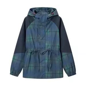 여친 가을 캐주얼 체크 점퍼 넘는 벨티드 국경을 긴팔 코트 후드 OP3