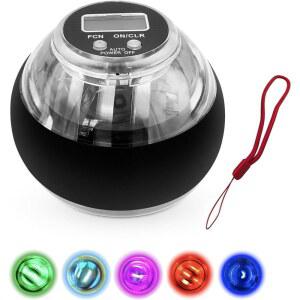 큐라볼 손 운동기, 새로운 토크볼, LED 조명과 카운터가 있는 토크볼 팔, 근육, 손가락 강화를 위한 그립 강도 향상, 보관 파우치 포함