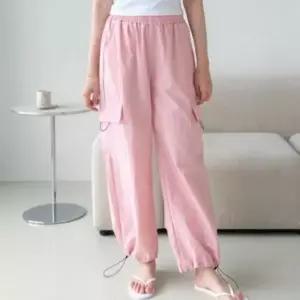 [SBD] 스트링 팬츠 여성 와이드 카고바지