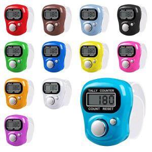 앰블 12팩 전자 핑거 카운터, 5자리 LCD 디지털 디스플레이, 핸드 집계 클리커 핸드헬드 골프 카운팅, 상품 랩, 뜨개질