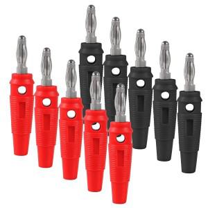 고전류 나사 유형 4mm 바나나 플러그, 수 스택형 커넥터, 스피커 케이블 어댑터, 32A, 10 개