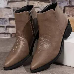 여성 가을 워커힐 슈즈 빅사이즈 부츠 토템 스티치 스틸레토 힐 워커 BE3