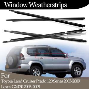 Toyota Land Cruiser Prado 120 시리즈 2003-2009 Lexus GX470 씰 스트립 용 4PCS 자동차 외부 창 고무 Wea