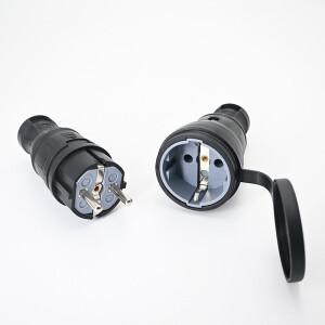 EU 고무 방수 소켓 플러그 DIY 전원 케이블 코드 16A 250V 용 커버 IP54가있는 Electrial 접지 유럽 커넥터