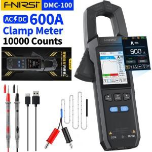 FNIRSI DMC-100 디지털 클램프 미터 멀티미터 9999 카운트 TRMS, 600A 곡선 기록 충전식 앰프 NCV, ACDC
