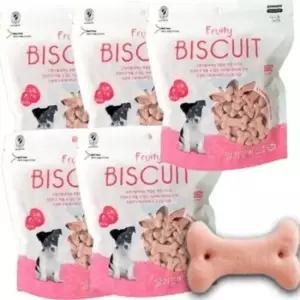 [반려] 구운 딸기맛 노즈워크 한입 비스켓 클린 5P 강아지 220g