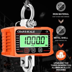 디지털 LCD 디스플레이 2000kg 크랜 스케일 휴대용 전자 헤비 듀티 무게 후크 크레인 산업용 등급 계량기