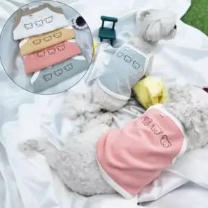 [반려] 강아지 1P 티셔츠 나시 곰세마리 반려견 여름 2XL