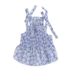 [반려] 산책 애견 여름 원피스 강아지 바캉스 플라워 블루 1P