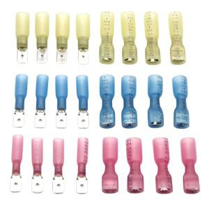 50100PCS 남성 여성 열 수축 스페이드 압착 단자 방수 절연 버트 전기 와이어 커넥터 케이블 터미널 키트