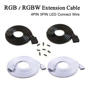 4Pin DC12V 연장 전원 케이블 흰색 검정색 0.3m 1m 2m 3m 5m RGB LED 커넥터 와이어 2835 5050 Led 스트립