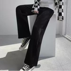 여자 겨울 데일리 기모 안감 밴딩 골지 와이드 팬츠