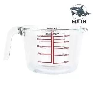 [하프클럽/브이와이]유리 계량컵 조리용계량컵 손잡이 눈금컵 1000mL