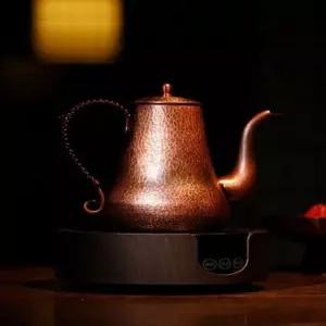 구리 주전자 빈티지 전기 드립포트 동제 티팟 해머드 수공예 레트로 커피포트