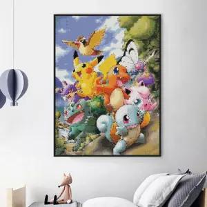 포켓몬 보석십자수 캔버스 캐릭터 선물 제작 수공예 보석 만들기 DIY 공예