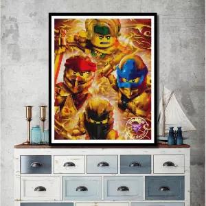 닌자고 보석십자수 캔버스 비즈 제작 수공예 공예 집콕 장식 어린이 보석