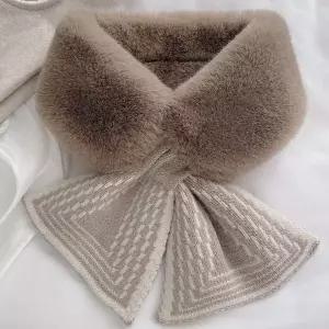 리본 털목도리 넥워머 숄카라 보온 페이크퍼 머플러 훼이크카라