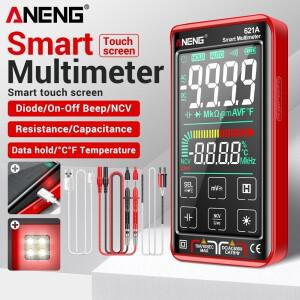터치스크린 멀티미터 테스터 ANENG 621A 전문 ACDC 전압 전류 커패시터 NCV 감지 다이오드 스마트 도구