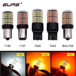 1pcs 3014 144smd Canbus S25 1156 P21W BA15S LED BAY15D T20 7440 방향 지시등 용 전구