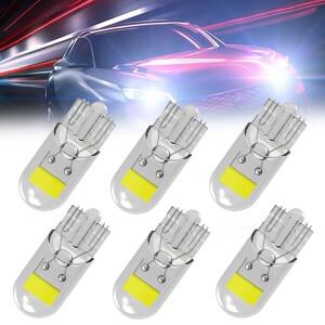 6Pcs W5W T10 Led 전구 Canbus COB 웨지 5500K 자동차 인테리어 돔 독서 조명 방향 지시등 액세서리