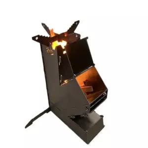 로켓 스토브 장작 화덕 스테인레스 모닥불 조리용 캠핑 미니 난로 휴대용