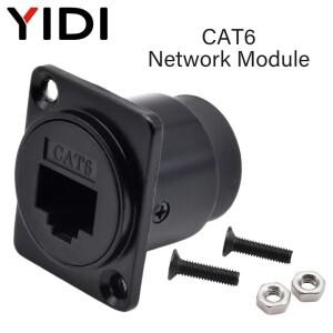 D유형 방수 RJ45 8P8C Cat6a 소켓 패널 마운트 확장 이더넷 케이블 네트워크 커넥터 차폐 인터넷 어댑터