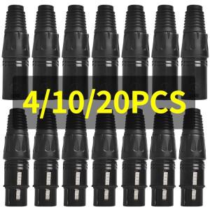 41020개 3핀 XLR 남성-여성 어댑터 - 마이크 믹서 스피커용 밸런스드 오디오 플러그