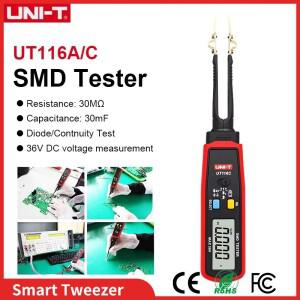 UNI-T SMD 테스터 디지털 스마트 핀셋, 36V 전압 배터리, LED 다이오드 저항기, 캐패시터 부품 측정 도구,