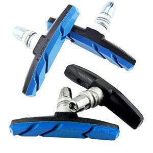 WIROJ 2켤레(4피스) MTB 자전거 고무 V-브레이크 패드 무소음 미끄럼 방지, 70mm