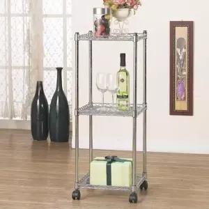 [JED] 메탈렉 거실 3단 메탈랙350 수납 철제 벽선반