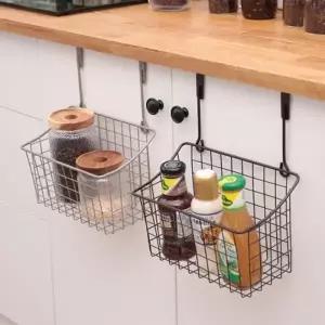 걸이형 철제 바구니 주방선반 간식바구니 양념통 정리 걸이형 다용도 선반 바스켓_24822532