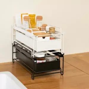 싱크대 조미료 양념통 정리대 적층형 슬라이딩 선반_24822569