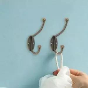 [JED] 벽후크 브래스 정리용 후크 수납 훅 벽걸이 고리 2단 이중