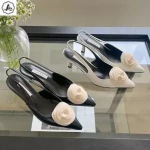 [애슬릿] 슬링백 구두 쉬폰 코사지 미들힐 발편한 6cm (46833904)