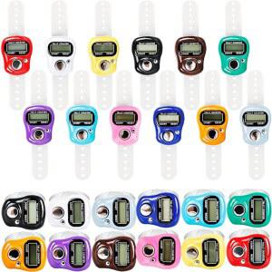 노코인 24피스 핸드 집계 카운터 5 디지털 전자 손가락 클리커 리셋 가능한 핸드헬드 LCD 디스플레이 번호 클릭하여 랩 코칭 니팅 낚시 골프 앤 로우