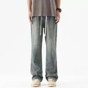 청 남성 루즈핏 청바지 와이드핏 미국 스타일 데님팬츠 황토 나염 부츠컷 바이브패션스트링 배기팬츠 LKTM