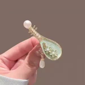 [무슈봉]마이 뮤즈 비파 스톤 플라워 포인트 집게핀 3종