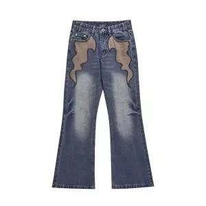 남자 봄 자수 슬림 마이너 일자핏 부츠컷 패치 데님팬츠 청바지 화염 M스포1