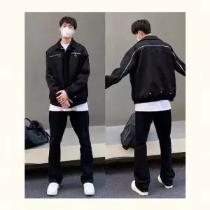 남성용 블랙 캐주얼 봄 빈티지 인슈어 커플 데님팬츠 청바지 슬림 부츠컷 레이어드 배기핏 일자핏 M스포1