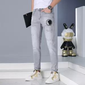 남성 팬츠 봄 가을 일자핏 스키니 프린트 청바지 슬림 스판 핏 큐빅 M스포1