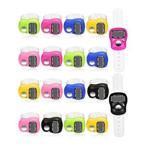 타투오 18피스 핸드 집계 카운터 5 디지털 핑거 클리커 리셋 가능한 랩 핸드헬드 기계식 번호 클릭