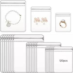 LETGO 120개 3사이즈 투명 PVC 주얼리 백 플라스틱 파우치 반지 귀걸이 포장 보관 보석 변색 방지 지퍼