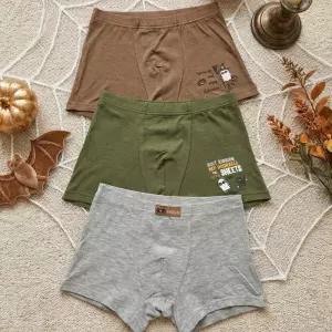 [미미캐츠]MR키즈 3매 구성 자연소재 모달 스판 할로윈 키즈 남아 드로즈 아동 팬티 3