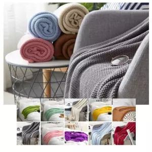 키밍 부드러운 니트 무릎담요 사무실 캠핑 블랭킷 휴대용 담요