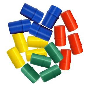 메네틸 트러블 보드 게임 교체 부품 - 16피스 세트(레드, 그린, 블루, 옐로우) 무버, 폰스 & 페그