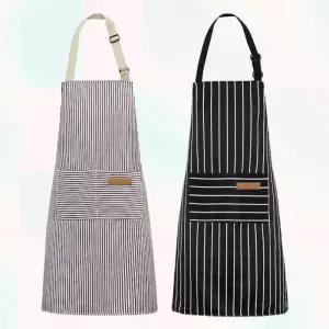 세련된 줄무늬 앞치마 바리스타 카페 목공 공방 보관
